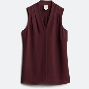 Maroon burgundy sleeveless blouse